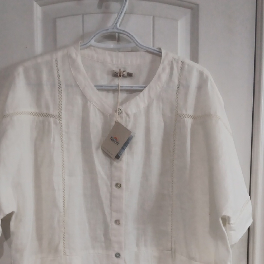 Lightweight White Button-Front Linen Dress - Picture 5 of 12